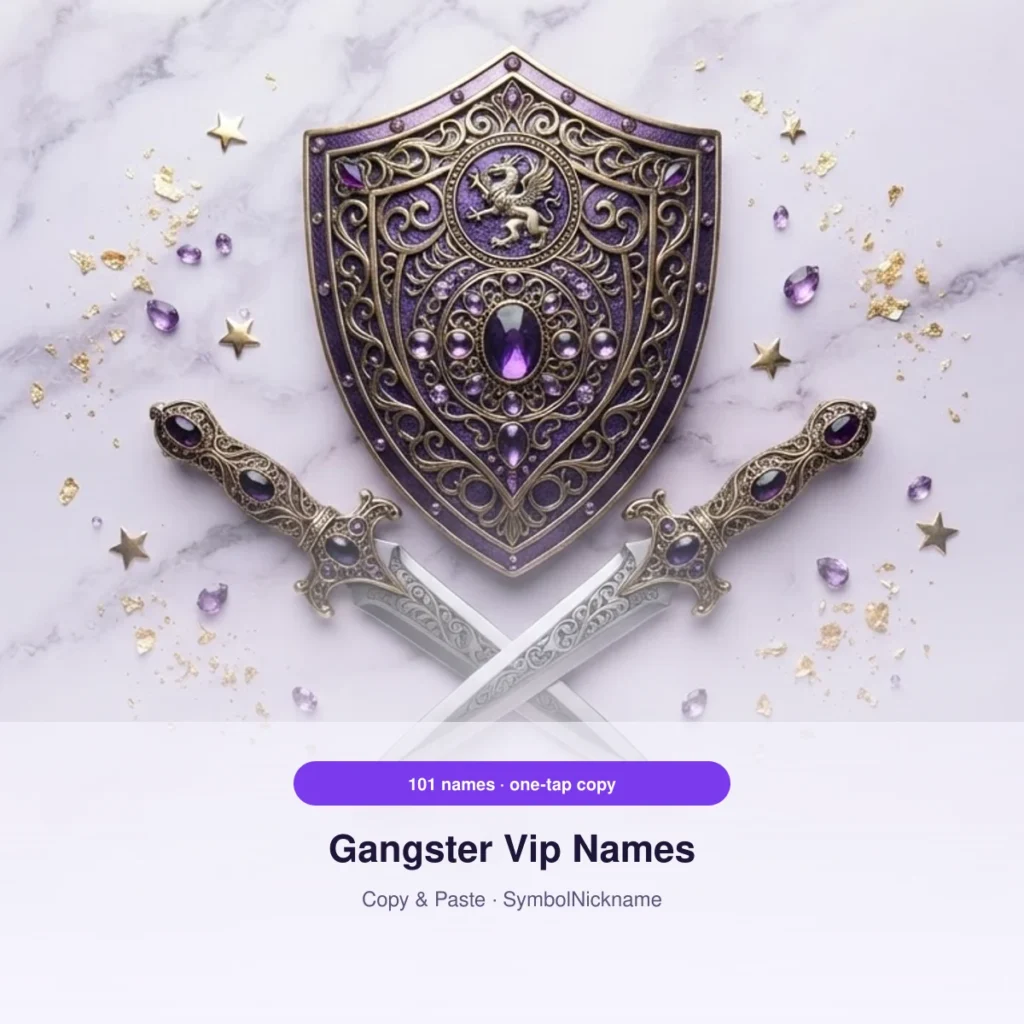 Gangster Vip stylish names, 101 names, one-tap copy