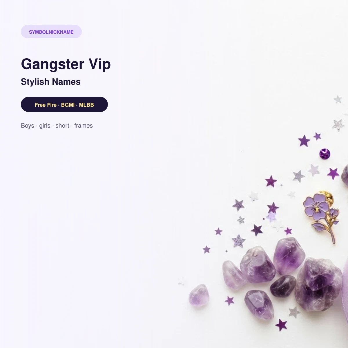Gangster Vip stylish names for Free Fire, BGMI and MLBB