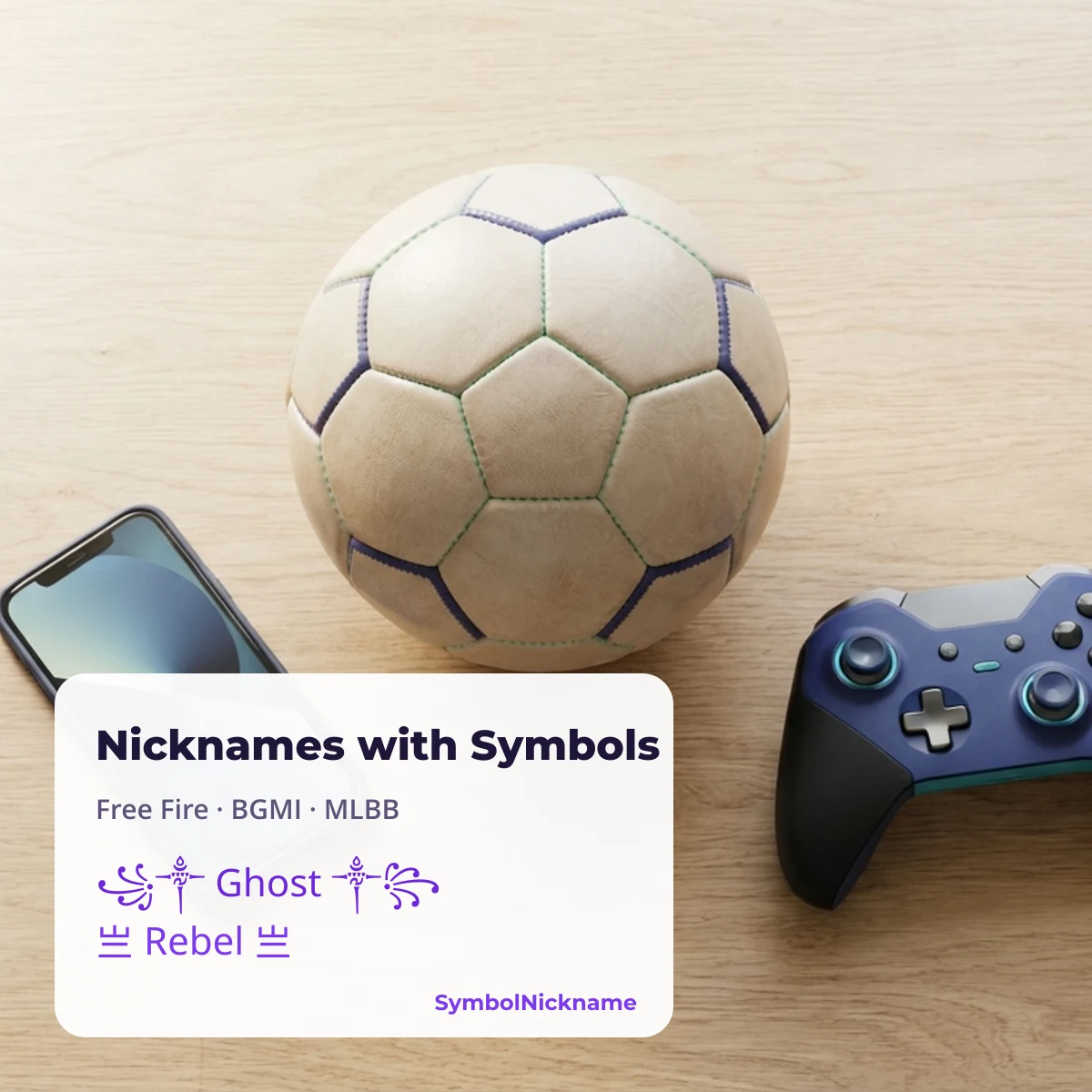 Ready-made nicknames with symbols for Free Fire and BGMI